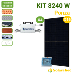 Kit solaire 8240W 16 panneaux DMEGC 515W + 4 micro-onduleurs HOYMILES HMS2000 4T Autoconsommation réseau Ponza