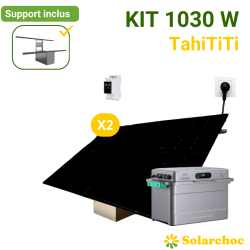 Kit solaire plug and play 1030W 2 panneaux DMEGC 515W + Solarflow 800 plus + Support TahiTITI