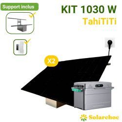 Kit solaire plug and play 1030W 2 panneaux DMEGC 515W + Solarflow 800 plus + Support TahiTITI