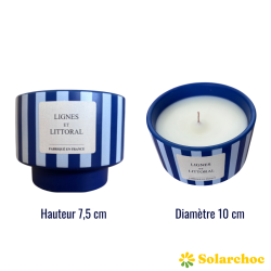 Lot de 6 Bougies Parfumées Rayées Bleues | LIGNES ET LITTORAL