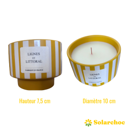 Lot de 6 Bougies Parfumées Rayées Bleues | LIGNES ET LITTORAL