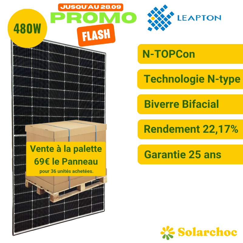 Lot de 36 Panneaux solaires LEAPTON 480W
