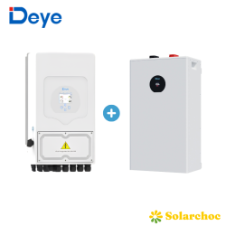 Pack DEYE 16kWh Onduleur hybride 6000W SUN-6K-SG05LP1-EU-AM2-PLUS + Batterie solaire SE-F16-C Monophasé