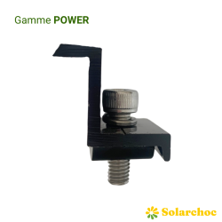 Clame / bride de fin BLACK de rail POWER pour panneaux solaires épaisseur 30mm