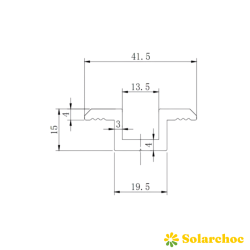 Clame / bride de milieu BLACK de rail POWER pour panneaux solaires épaisseur 30mm