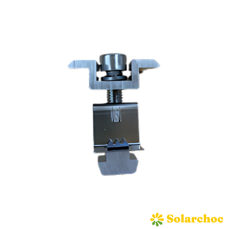 Clame milieu avec terragriffe JORIS fixation panneaux solaires alu épaisseur 30 à 50mm
