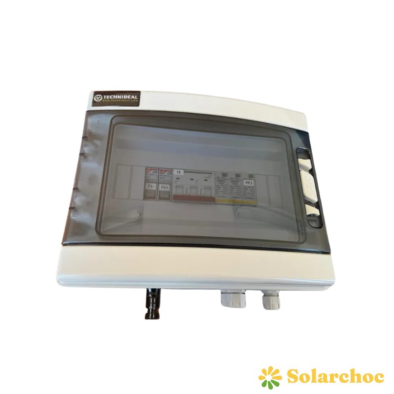 TECHNIDEAL Coffret DC 1000 V courant continu et parafoudre 1 entrée 1 sortie (1 x MPPT) avec fusible 25A