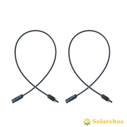 Lot 2 allonges 1m câble solaire photovoltaïque 4mm² noires MC4 montés