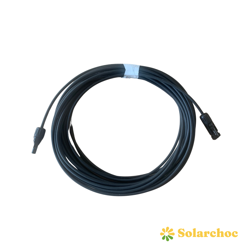 Allonge 15m câble solaire photovoltaïque 4mm² noir MC4 montés