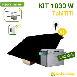Kit solaire plug and play 1030W 2 panneaux DMEGC 515W + Solarflow 800 plus + Support TahiTITI