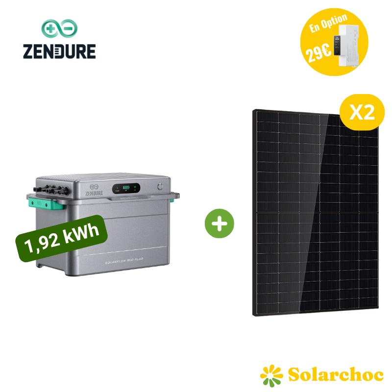 ZENDURE Pack 1,92kWh SolarFlow 800 PLUS + 2 Panneaux DMEGC 515W