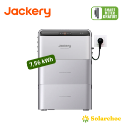 JACKERY Pack 7,56 kWh SolarVault 3 Pro Max + 2 Batteries solaires additionnelles 2,52 kWh Batterie Plug and Play