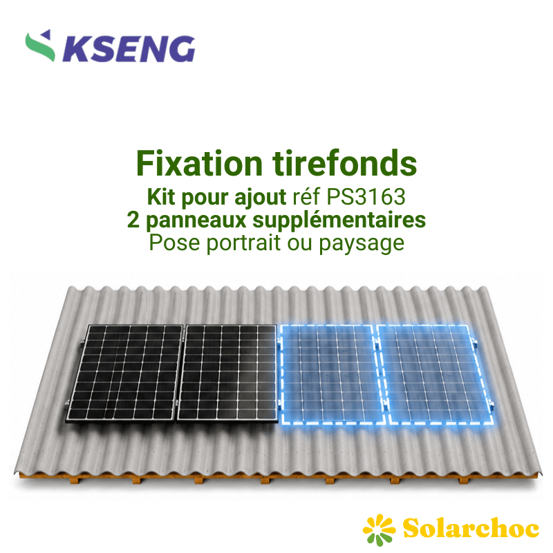 Kit de fixation KSENG 2 panneaux suivants tirefond pose portrait ou paysage
