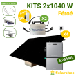 Kits 2x1040W 4 panneaux 520W + 2 micro-onduleurs HOYMILES 1000W + Solarflow2400AC+ + Batterie AB3000L Féroé