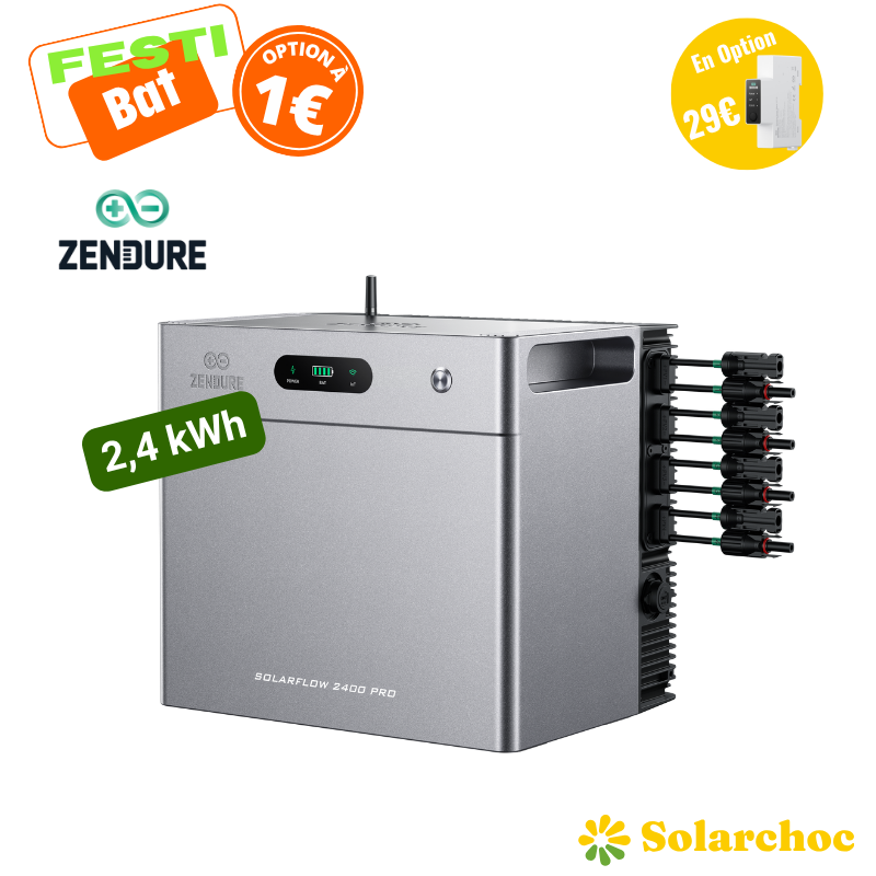 SolarFlow 2400 Pro Zendure – Stockage solaire 2400 W évolutif jusqu’à 16,8 kWh