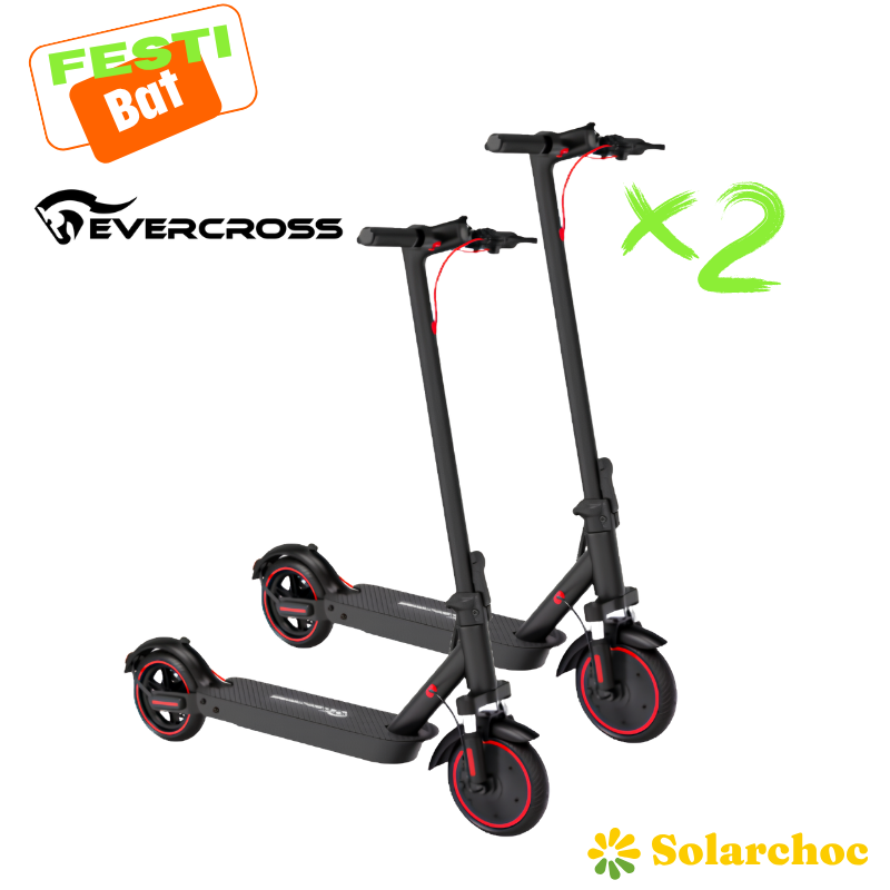 Lot de 2 trottinettes Électriques EVERCROSS EV85F 350W | Autonomie 30 km