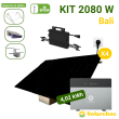 Kit solaire Plug&Play 2080W 4 panneaux DMEGC 520W + 1 micro-onduleur HOYMILES 2000W + 1 Batterie 4020 AC Autoconsommation Bali