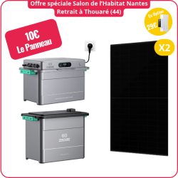 ZENDURE Pack 3,84 kWh SolarFlow 800 PLUS ZENDURE + 1 batterie AB2000X + 2 Panneaux LONGI 425W