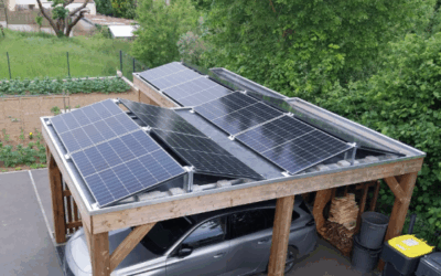 AE Solar 425W sur carport & abri – supports SUN’EO